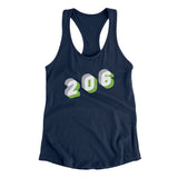 Seattle 206 Area Code Women's Racerback Tank-Midnight Navy-Allegiant Goods Co. Vintage Sports Apparel