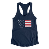 Montana American Flag Women's Racerback Tank-Allegiant Goods Co. Vintage Sports Apparel