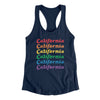 California Pride Women's Racerback Tank-Midnight Navy-Allegiant Goods Co. Vintage Sports Apparel