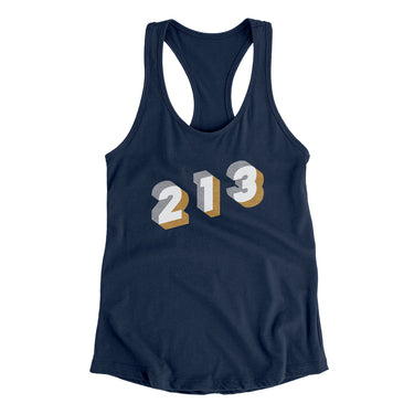 Los Angeles 213 Area Code Women's Racerback Tank-Allegiant Goods Co. Vintage Sports Apparel