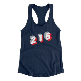 Cleveland 216 Area Code Women's Racerback Tank-Allegiant Goods Co. Vintage Sports Apparel