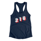 Cleveland 216 Area Code Women's Racerback Tank-Allegiant Goods Co. Vintage Sports Apparel