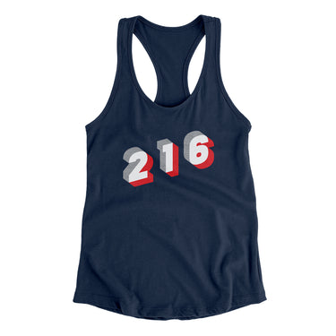 Cleveland 216 Area Code Women's Racerback Tank-Allegiant Goods Co. Vintage Sports Apparel