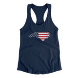 North Carolina American Flag Women's Racerback Tank-Allegiant Goods Co. Vintage Sports Apparel
