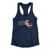 Massachusetts American Flag Women's Racerback Tank-Allegiant Goods Co. Vintage Sports Apparel