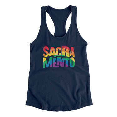 Sacramento California Pride Women's Racerback Tank-Allegiant Goods Co. Vintage Sports Apparel
