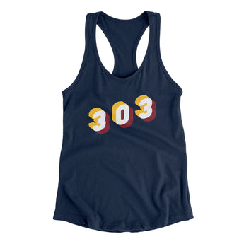 Denver 303 Area Code Women's Racerback Tank-Allegiant Goods Co. Vintage Sports Apparel