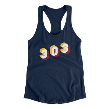 Denver 303 Area Code Women's Racerback Tank-Allegiant Goods Co. Vintage Sports Apparel