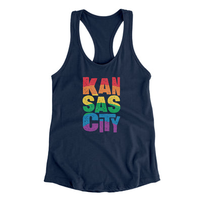 Kansas City Pride Women's Racerback Tank-Midnight Navy-Allegiant Goods Co. Vintage Sports Apparel