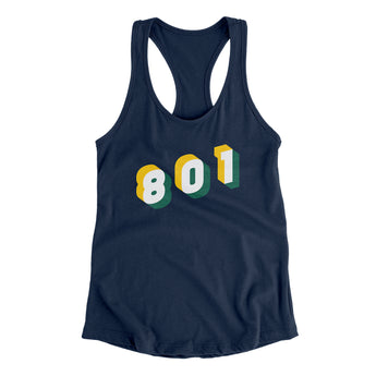 Salt Lake City 801 Area Code Women's Racerback Tank-Allegiant Goods Co. Vintage Sports Apparel