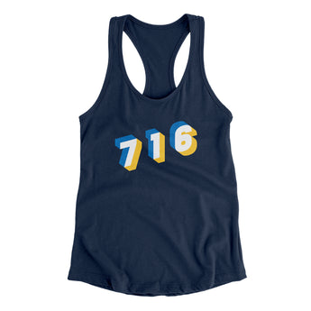 Buffalo 716 Area Code Women's Racerback Tank-Allegiant Goods Co. Vintage Sports Apparel