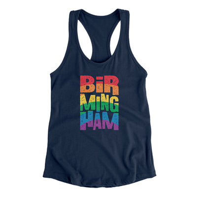 Birmingham Alabama Pride Women's Racerback Tank-Midnight Navy-Allegiant Goods Co. Vintage Sports Apparel