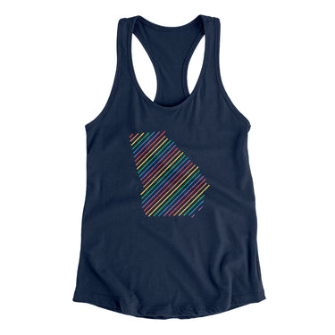 Georgia Pride State Women's Racerback Tank-Midnight Navy-Allegiant Goods Co. Vintage Sports Apparel