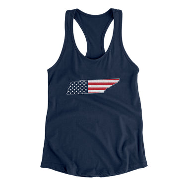 Tennessee American Flag Women's Racerback Tank-Allegiant Goods Co. Vintage Sports Apparel