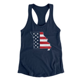Missouri American Flag Women's Racerback Tank-Allegiant Goods Co. Vintage Sports Apparel