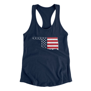 Oklahoma American Flag Women's Racerback Tank-Allegiant Goods Co. Vintage Sports Apparel