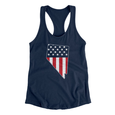 Nevada American Flag Women's Racerback Tank-Allegiant Goods Co. Vintage Sports Apparel