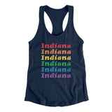 Indiana Pride Women's Racerback Tank-Midnight Navy-Allegiant Goods Co. Vintage Sports Apparel