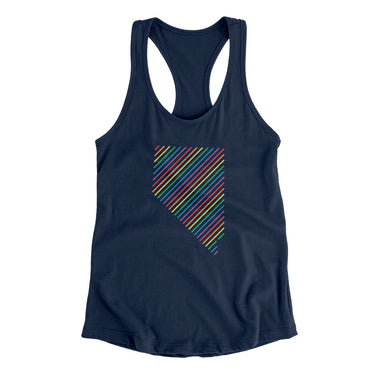 Nevada Pride State Women's Racerback Tank-Midnight Navy-Allegiant Goods Co. Vintage Sports Apparel
