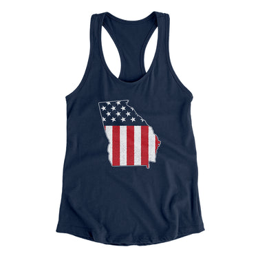 Georgia American Flag Women's Racerback Tank-Allegiant Goods Co. Vintage Sports Apparel