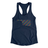 Oklahoma Pride State Women's Racerback Tank-Midnight Navy-Allegiant Goods Co. Vintage Sports Apparel