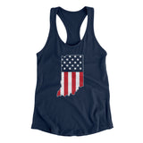 Indiana American Flag Women's Racerback Tank-Allegiant Goods Co. Vintage Sports Apparel