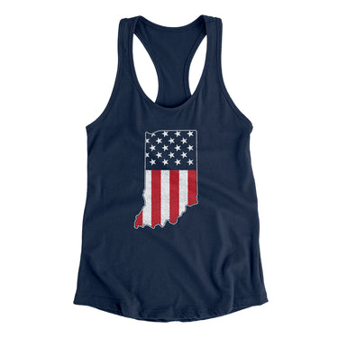 Indiana American Flag Women's Racerback Tank-Allegiant Goods Co. Vintage Sports Apparel