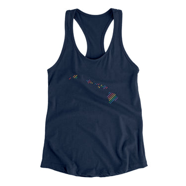 Hawaii Pride State Women's Racerback Tank-Midnight Navy-Allegiant Goods Co. Vintage Sports Apparel