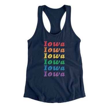 Iowa Pride Women's Racerback Tank-Midnight Navy-Allegiant Goods Co. Vintage Sports Apparel