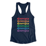 Georgia Pride Women's Racerback Tank-Midnight Navy-Allegiant Goods Co. Vintage Sports Apparel