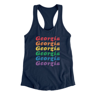 Georgia Pride Women's Racerback Tank-Midnight Navy-Allegiant Goods Co. Vintage Sports Apparel