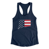 Connecticut American Flag Women's Racerback Tank-Allegiant Goods Co. Vintage Sports Apparel