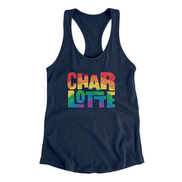 Charlotte North Carolina Pride Women's Racerback Tank-Allegiant Goods Co. Vintage Sports Apparel