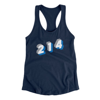 Dallas 214 Area Code Women's Racerback Tank-Allegiant Goods Co. Vintage Sports Apparel
