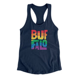 Buffalo New York Women's Racerback Tank-Midnight Navy-Allegiant Goods Co. Vintage Sports Apparel