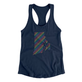 Rhode Island Pride State Women's Racerback Tank-Midnight Navy-Allegiant Goods Co. Vintage Sports Apparel