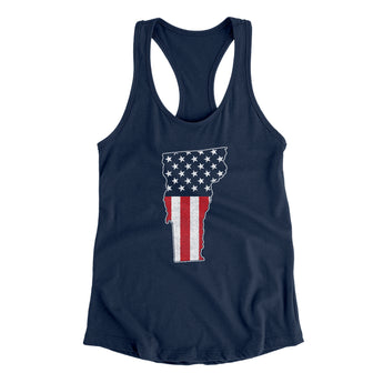Vermont American Flag Women's Racerback Tank-Allegiant Goods Co. Vintage Sports Apparel