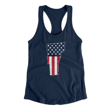 Vermont American Flag Women's Racerback Tank-Allegiant Goods Co. Vintage Sports Apparel