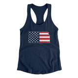 Kansas American Flag Women's Racerback Tank-Allegiant Goods Co. Vintage Sports Apparel