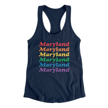 Maryland Pride Women's Racerback Tank-Midnight Navy-Allegiant Goods Co. Vintage Sports Apparel