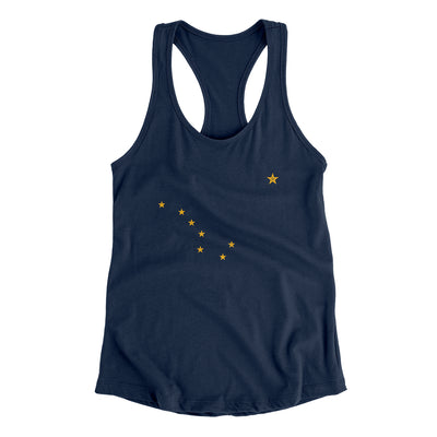 Alaska State Flag Women's Racerback Tank-Midnight Navy-Allegiant Goods Co. Vintage Sports Apparel