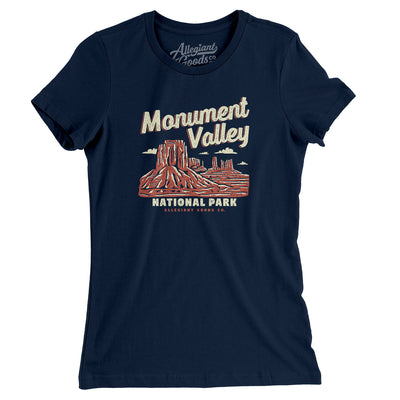 Monument Valley National Park Women's T-Shirt-Navy-Allegiant Goods Co. Vintage Sports Apparel