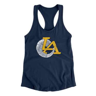 LA Ram Horn Women's Racerback Tank-Allegiant Goods Co. Vintage Sports Apparel