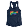 Indianapolis Indiana Pride Women's Racerback Tank-Midnight Navy-Allegiant Goods Co. Vintage Sports Apparel