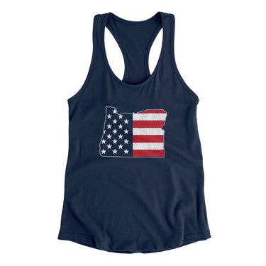 Oregon American Flag Women's Racerback Tank-Allegiant Goods Co. Vintage Sports Apparel
