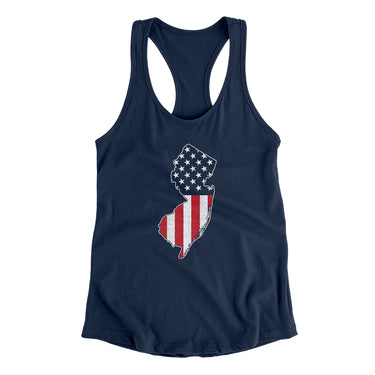 New Jersey American Flag Women's Racerback Tank-Allegiant Goods Co. Vintage Sports Apparel