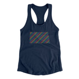 North Dakota Pride State Women's Racerback Tank-Midnight Navy-Allegiant Goods Co. Vintage Sports Apparel