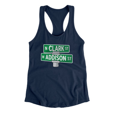 Addison & Clark Street Chicago Women's Racerback Tank-Allegiant Goods Co. Vintage Sports Apparel