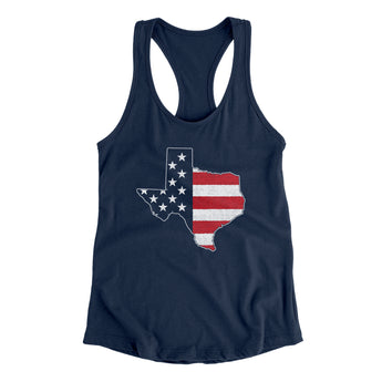 Texas American Flag Women's Racerback Tank-Allegiant Goods Co. Vintage Sports Apparel