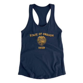 Oregon State Flag Women's Racerback Tank-Allegiant Goods Co. Vintage Sports Apparel